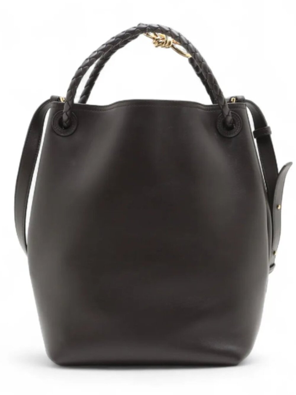 Bottega Veneta Andiamo Leather Two-Way Bucket Bag Brown